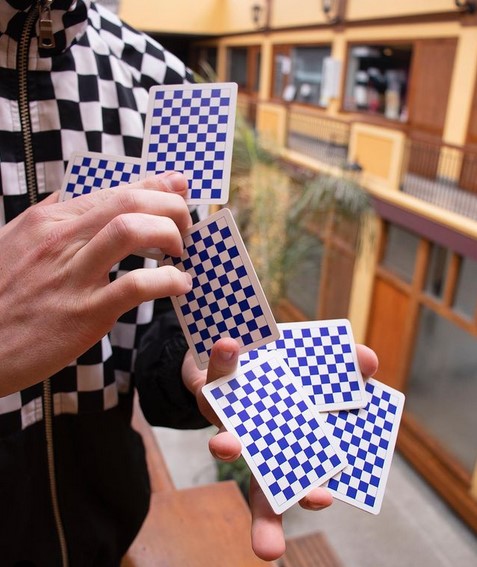 Playing Cards/Spielkarten by Anyone Forever Checkerboards Blue V2 